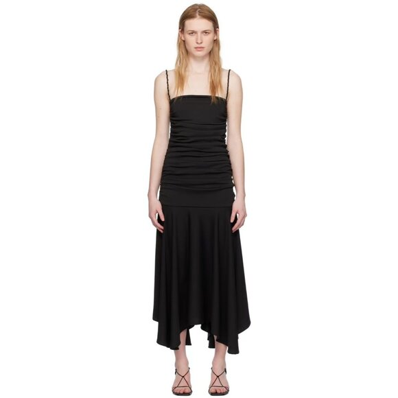 Interior The Viradora Dress in Midnight Small New Womens Crepe Midi - Picture 10 of 16